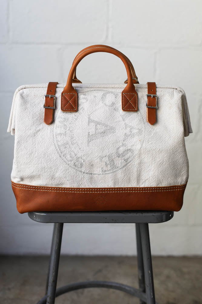 1940's era Salvaged Canvas Carryall