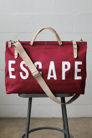 LIMITED EDITION - Forestbound ESCAPE Canvas Utility Bag in Cranberry
