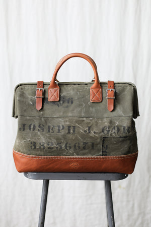 WWII era Salvaged Canvas Carryall