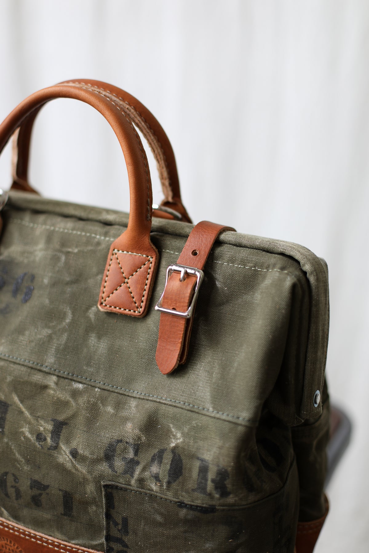 WWII era Salvaged Canvas Carryall