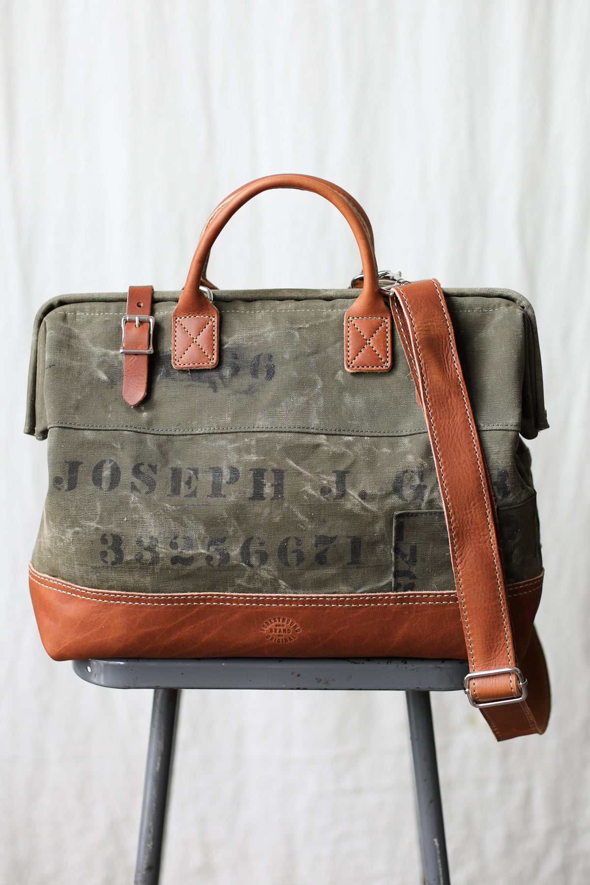 WWII era Salvaged Canvas Carryall