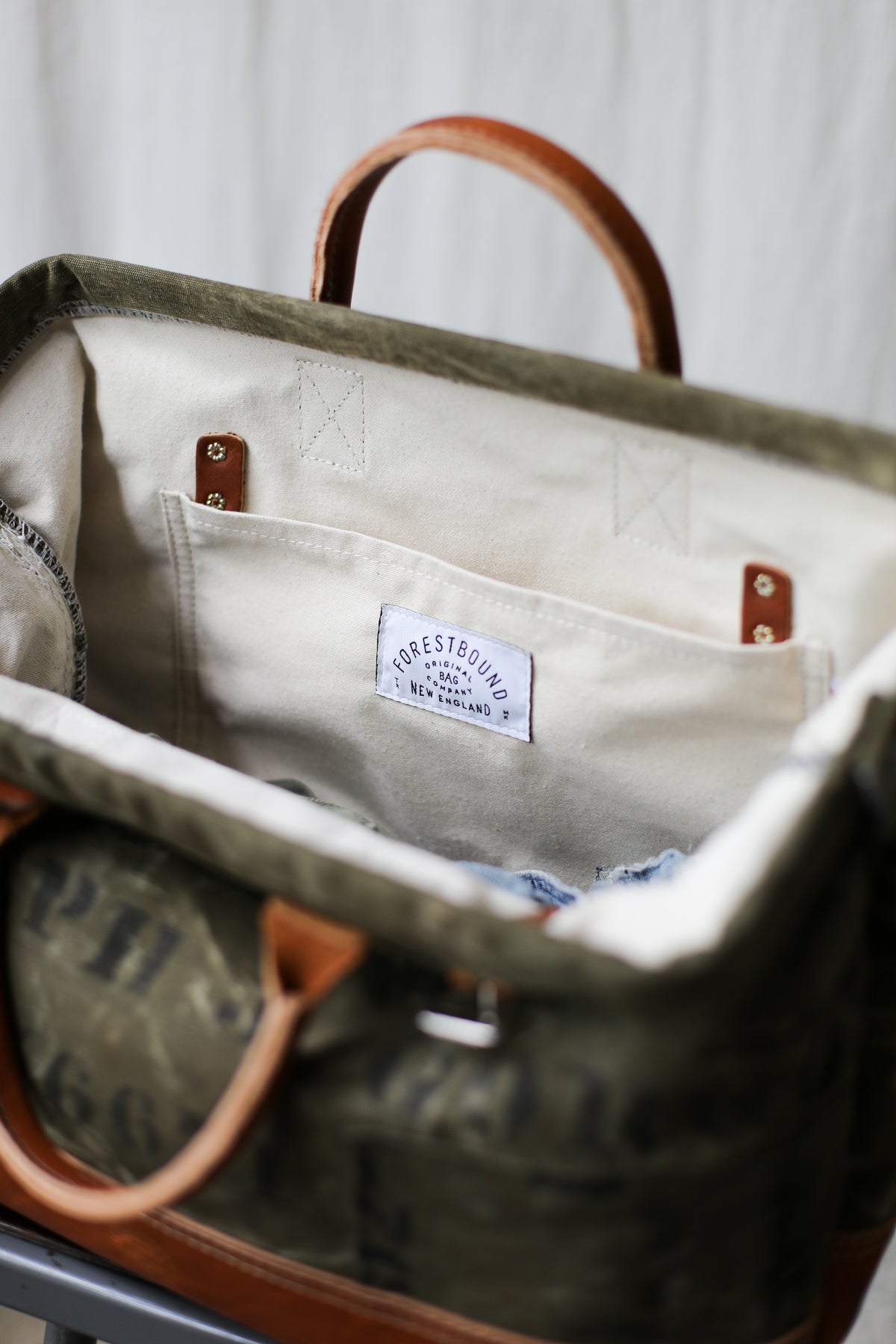 WWII era Salvaged Canvas Carryall
