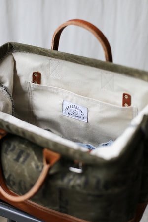 WWII era Salvaged Canvas Carryall