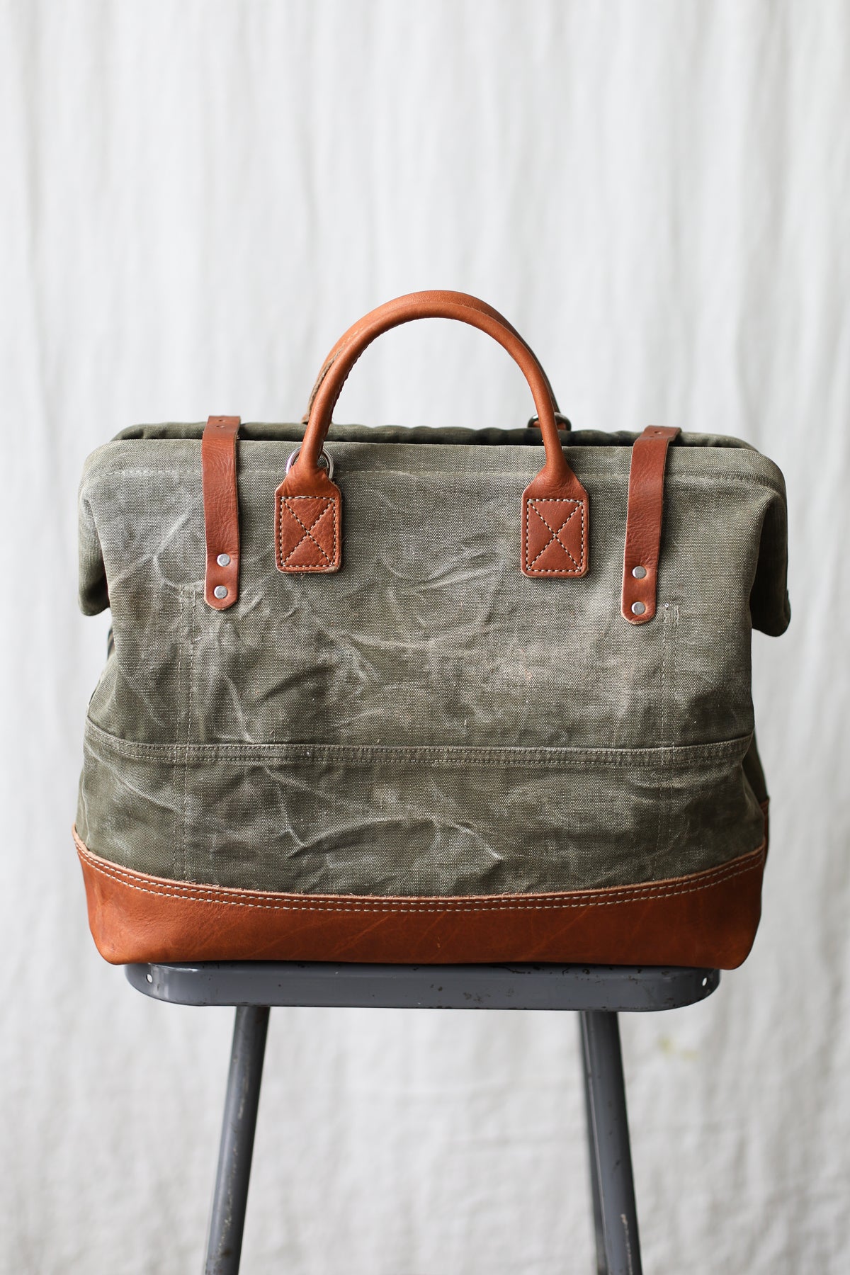 WWII era Salvaged Canvas Carryall