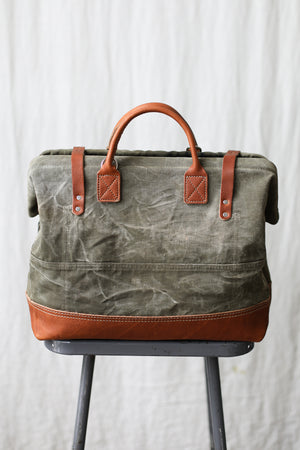 WWII era Salvaged Canvas Carryall