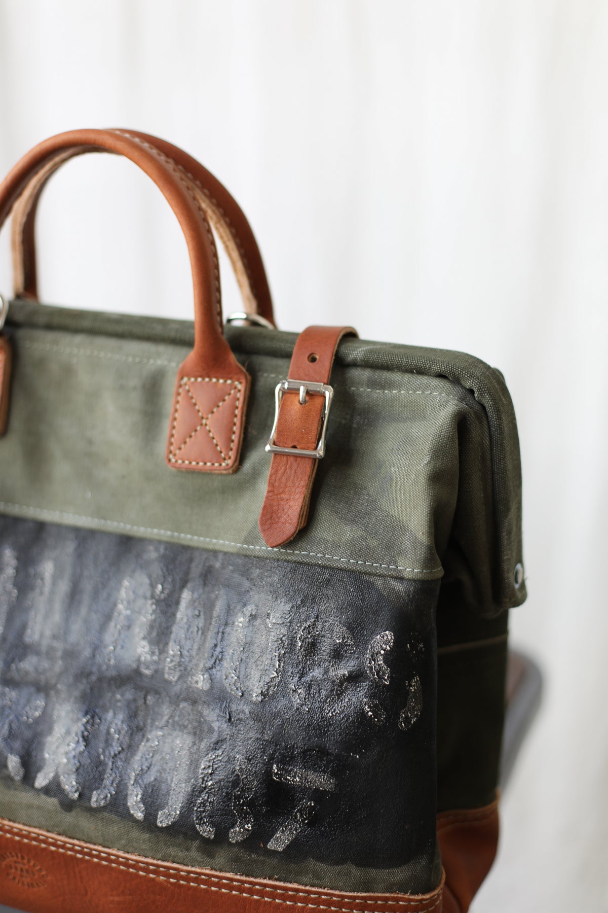 WWII era Salvaged Canvas Carryall