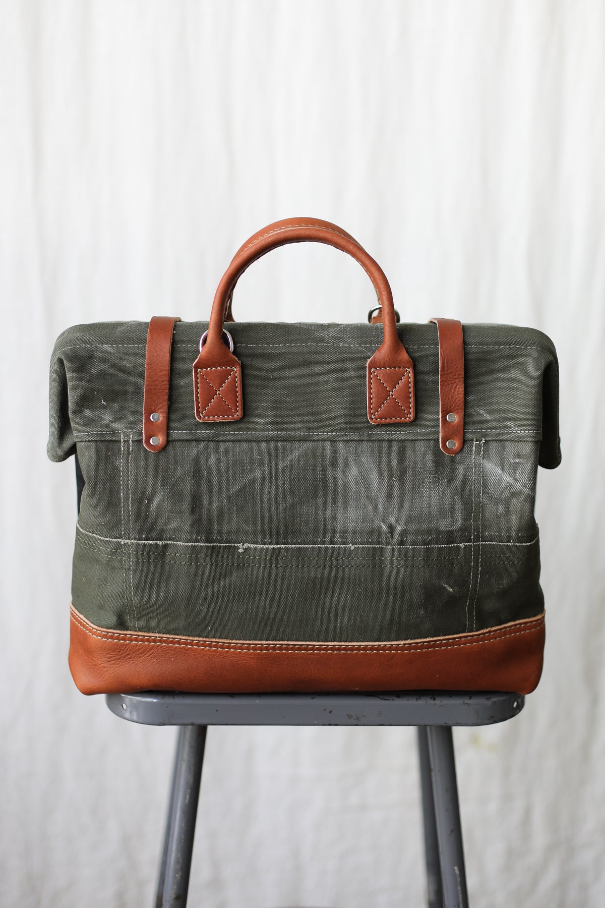 WWII era Salvaged Canvas Carryall