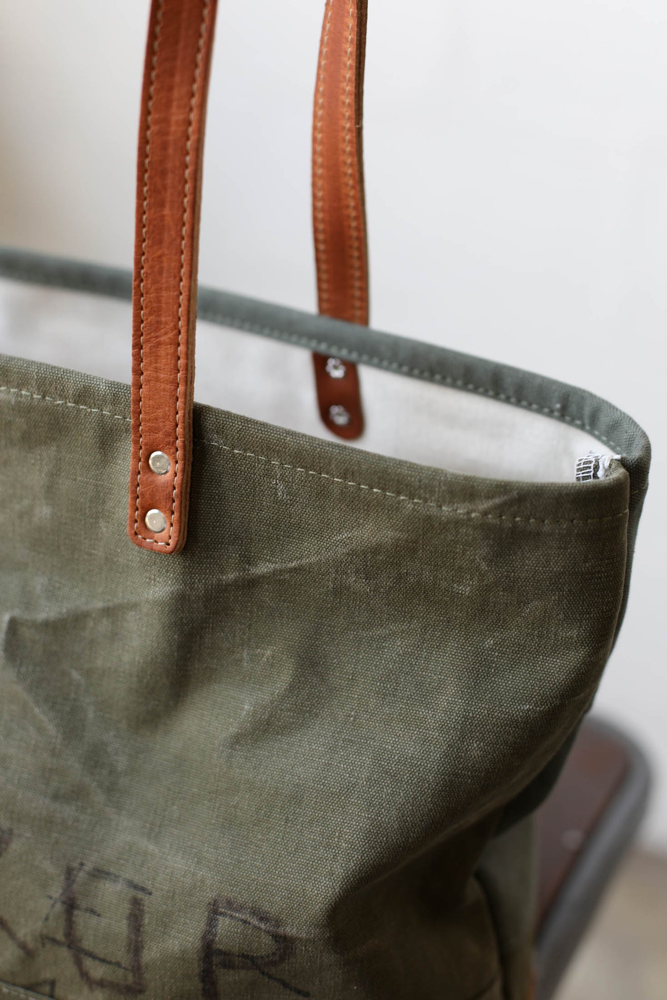 WWII era Salvaged Canvas Everyday Tote