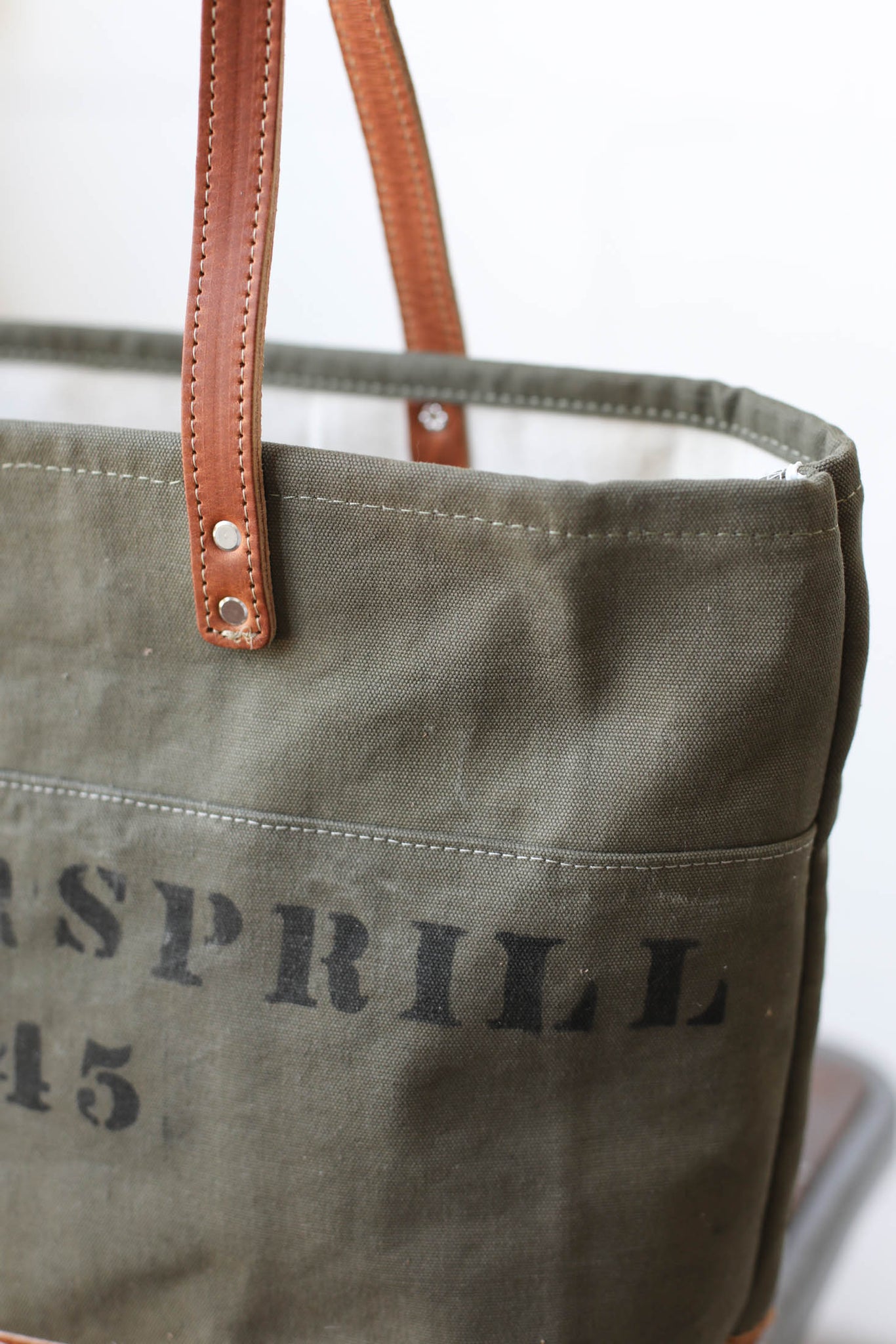 WWII era Salvaged Canvas Everyday Tote