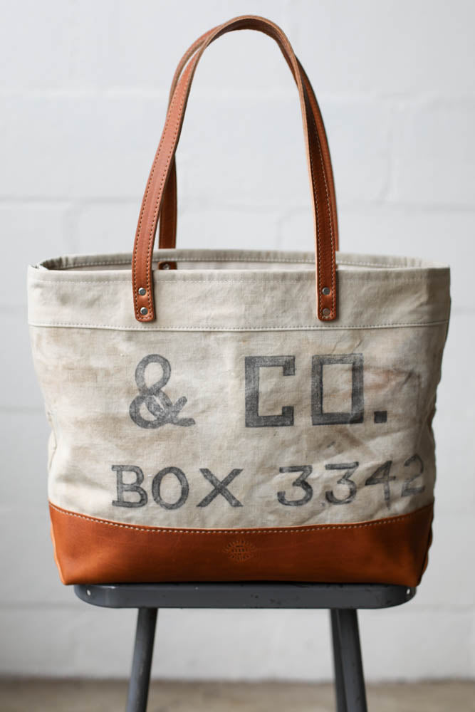 1940's era Salvaged Canvas Everyday Tote Bag