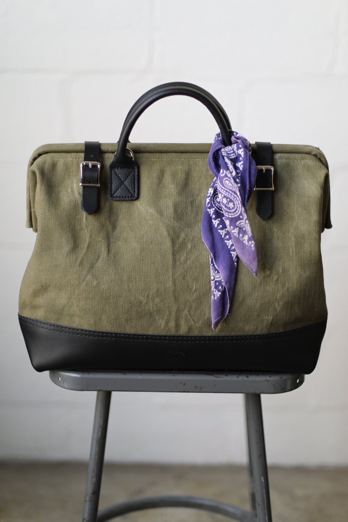 WWII era Salvaged Canvas Carryall