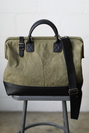 WWII era Salvaged Canvas Carryall