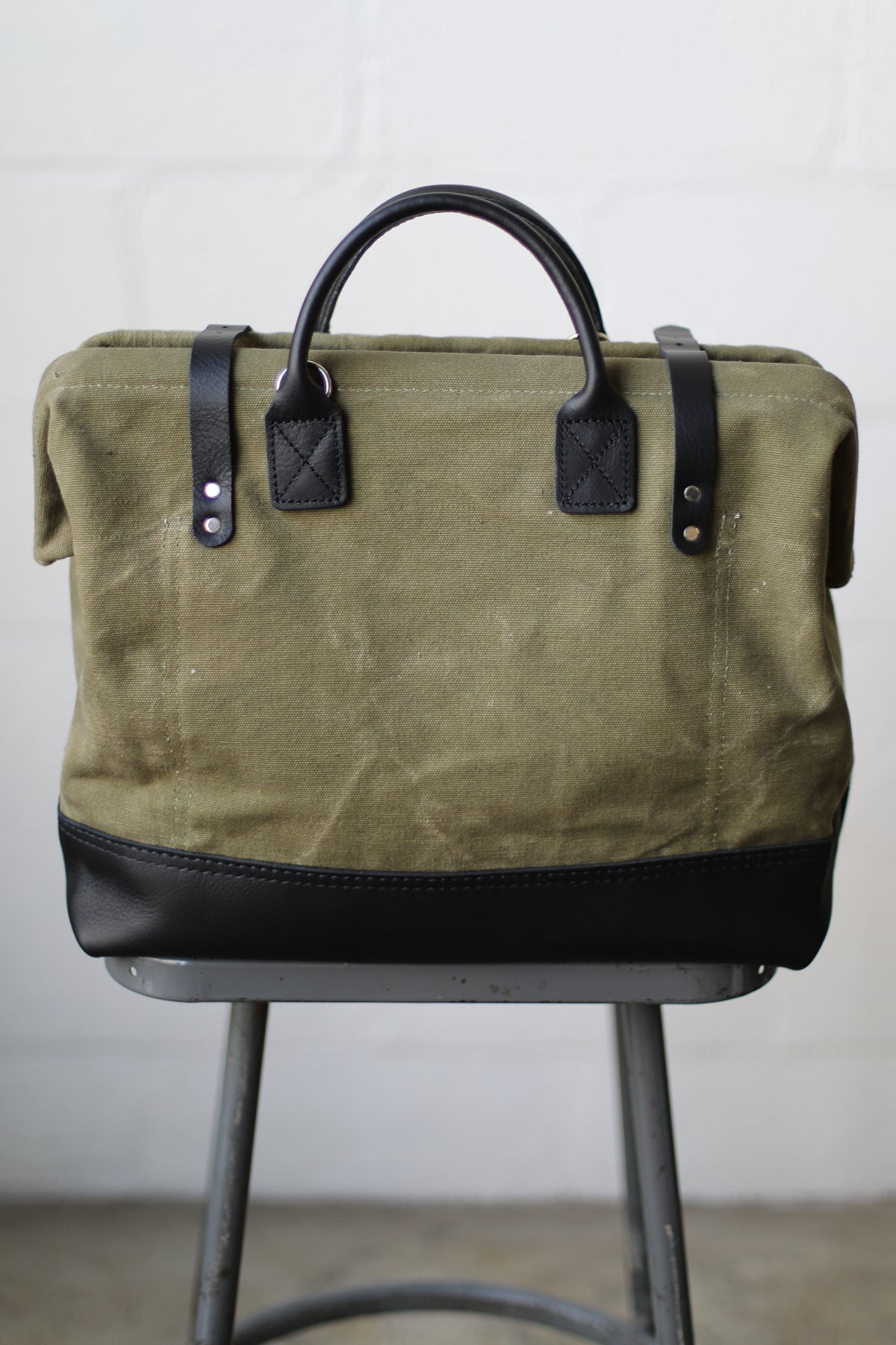 WWII era Salvaged Canvas Carryall