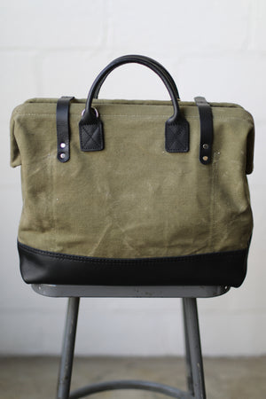 WWII era Salvaged Canvas Carryall