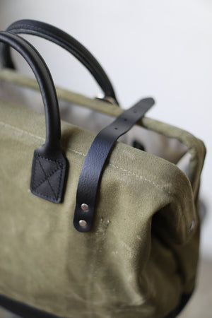 WWII era Salvaged Canvas Carryall