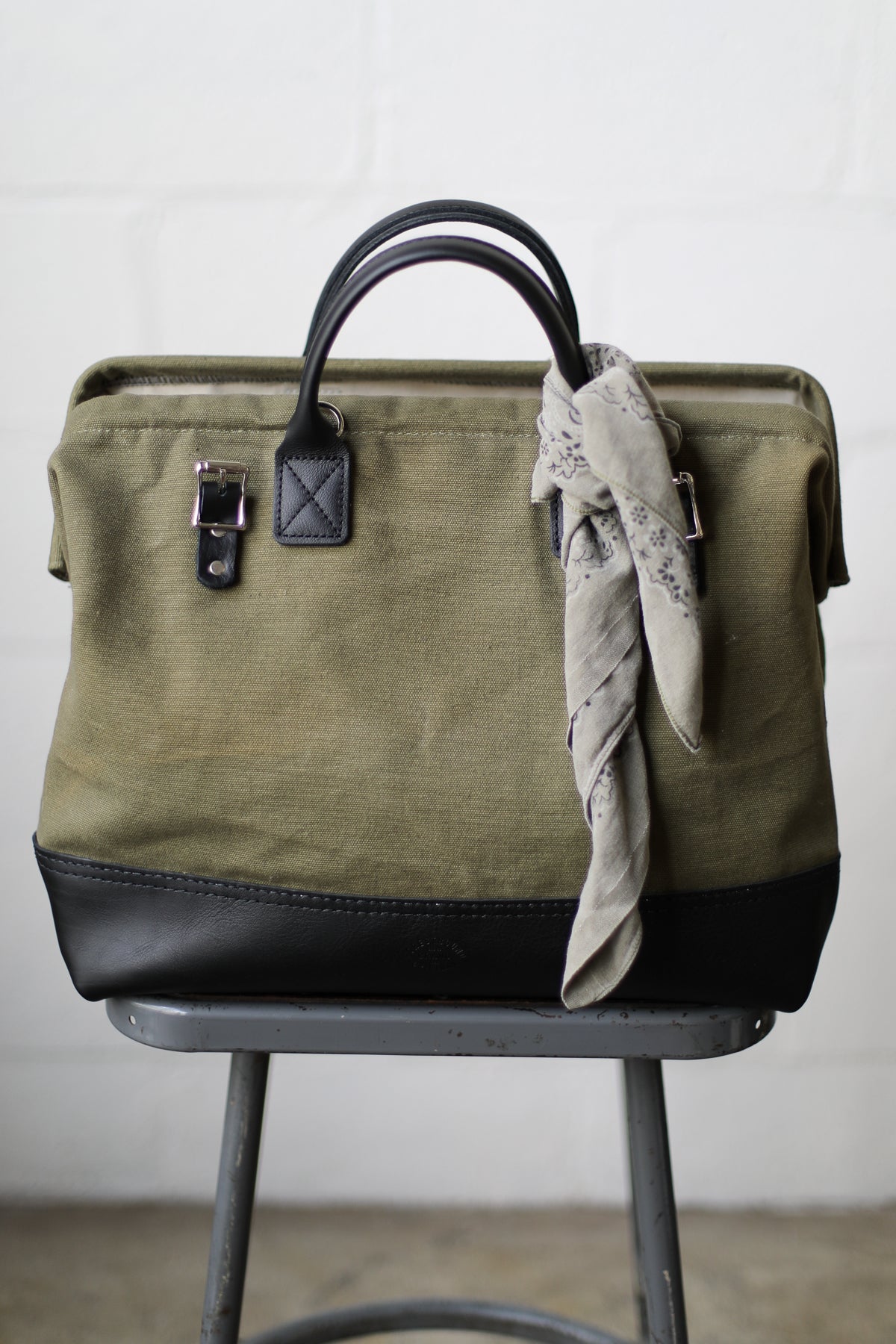 WWII era Salvaged Canvas Carryall