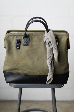 WWII era Salvaged Canvas Carryall