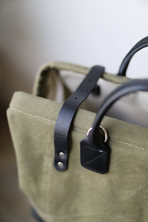 WWII era Salvaged Canvas Carryall