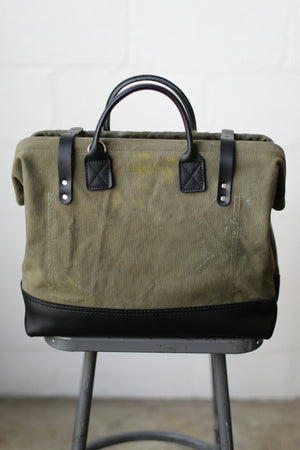 1930's era Salvaged Military Canvas Carryall
