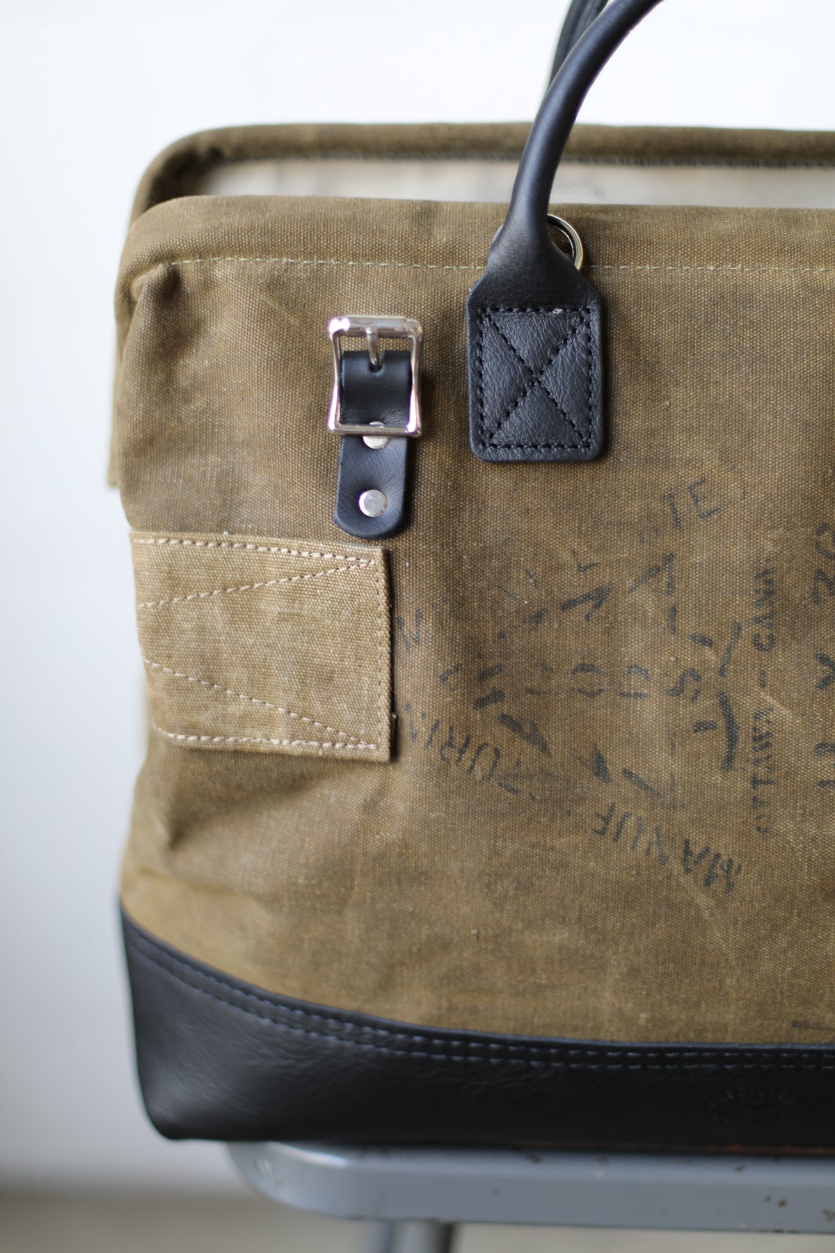 1930's era Salvaged Canvas Carryall