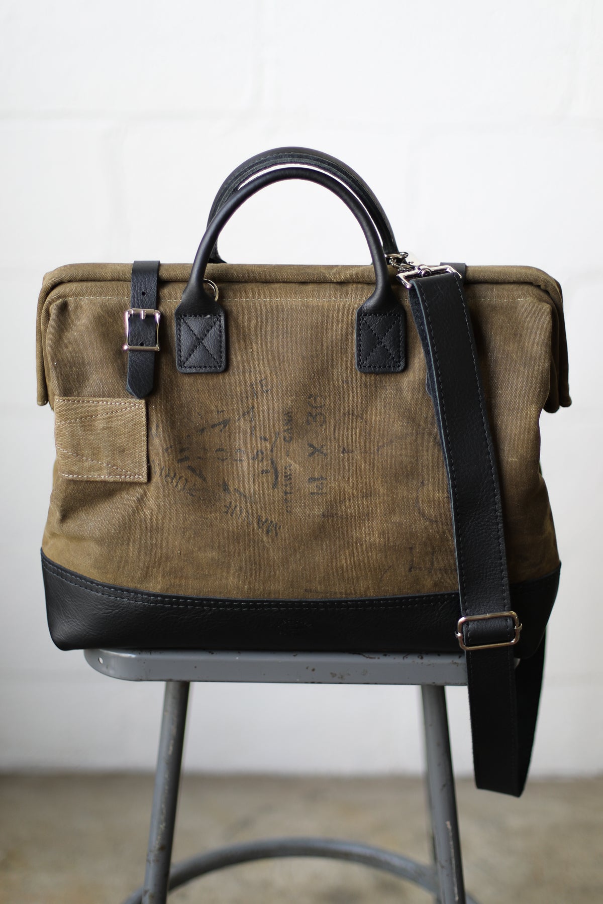 1930's era Salvaged Canvas Carryall