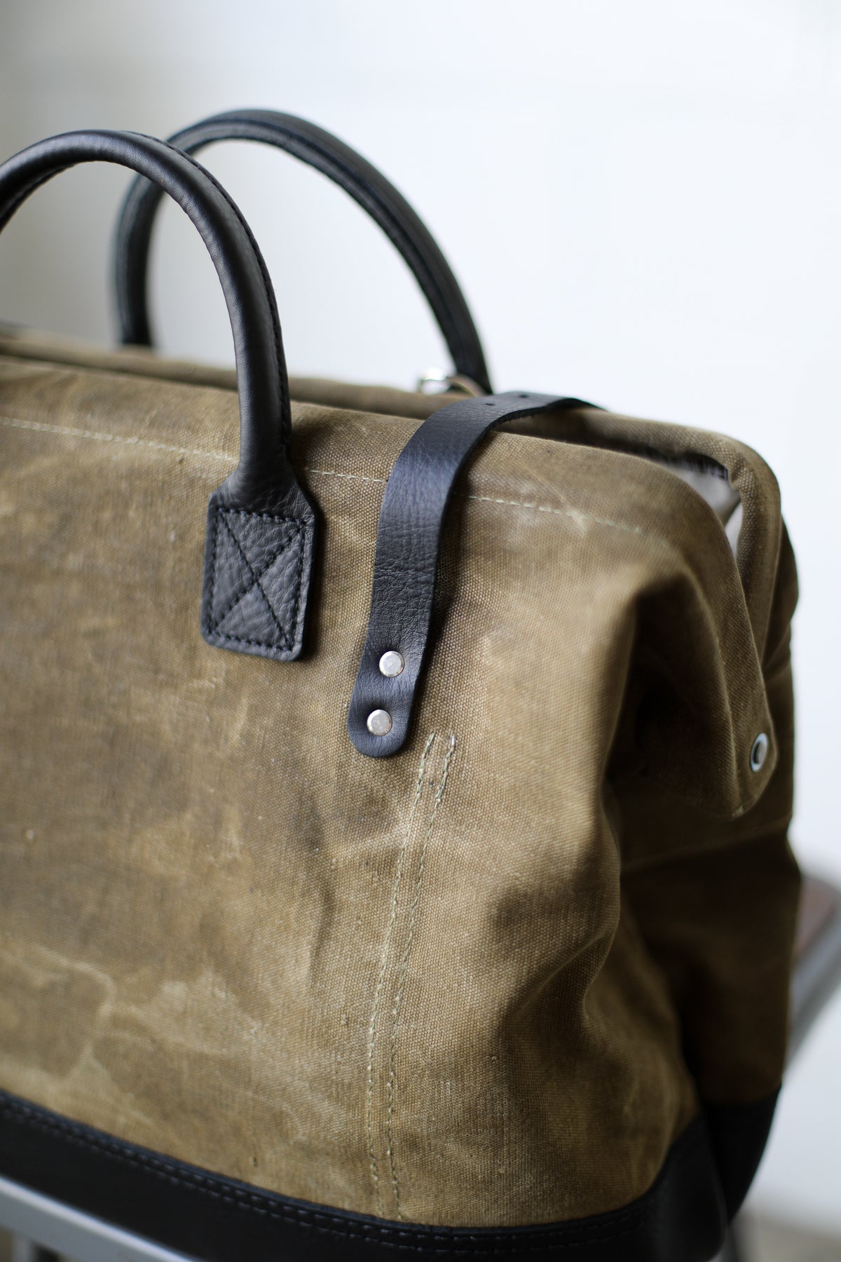 1930's era Salvaged Canvas Carryall