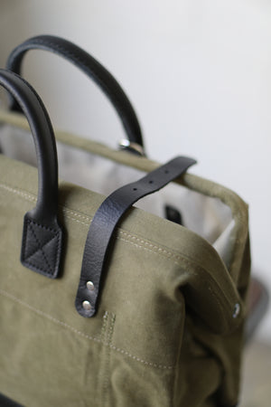 Patched WWII era Salvaged Canvas Carryall