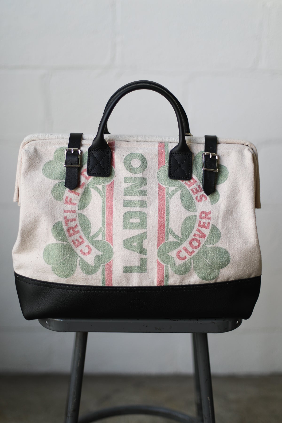 1950's era Salvaged Feedsack Carryall