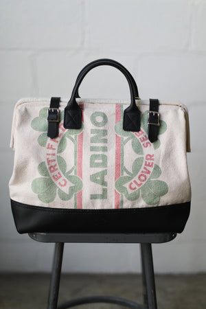 1950's era Salvaged Feedsack Carryall