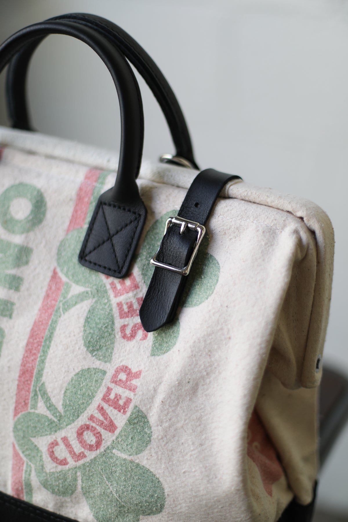 1950's era Salvaged Feedsack Carryall