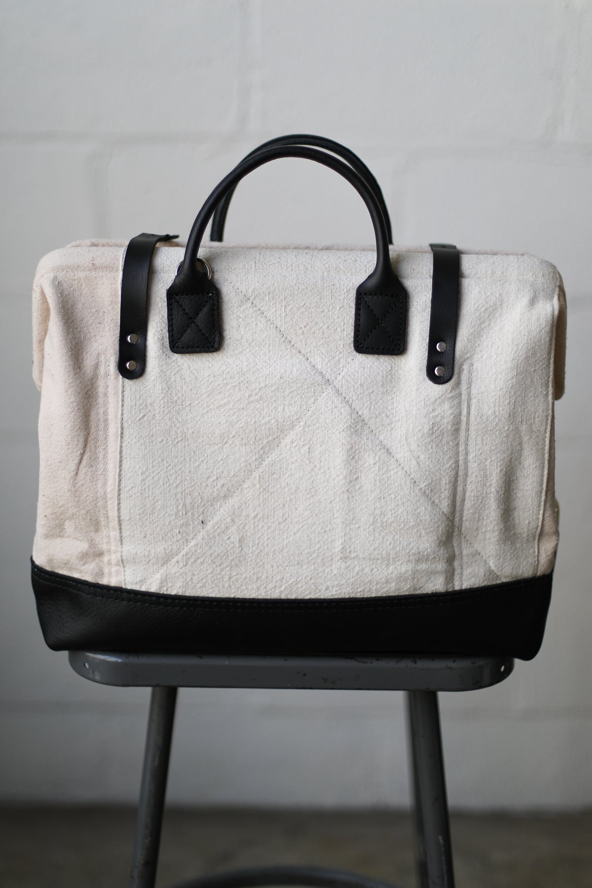 1950's era Salvaged Feedsack Carryall