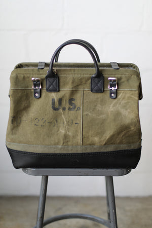 WWII era Salvaged Canvas Carryall