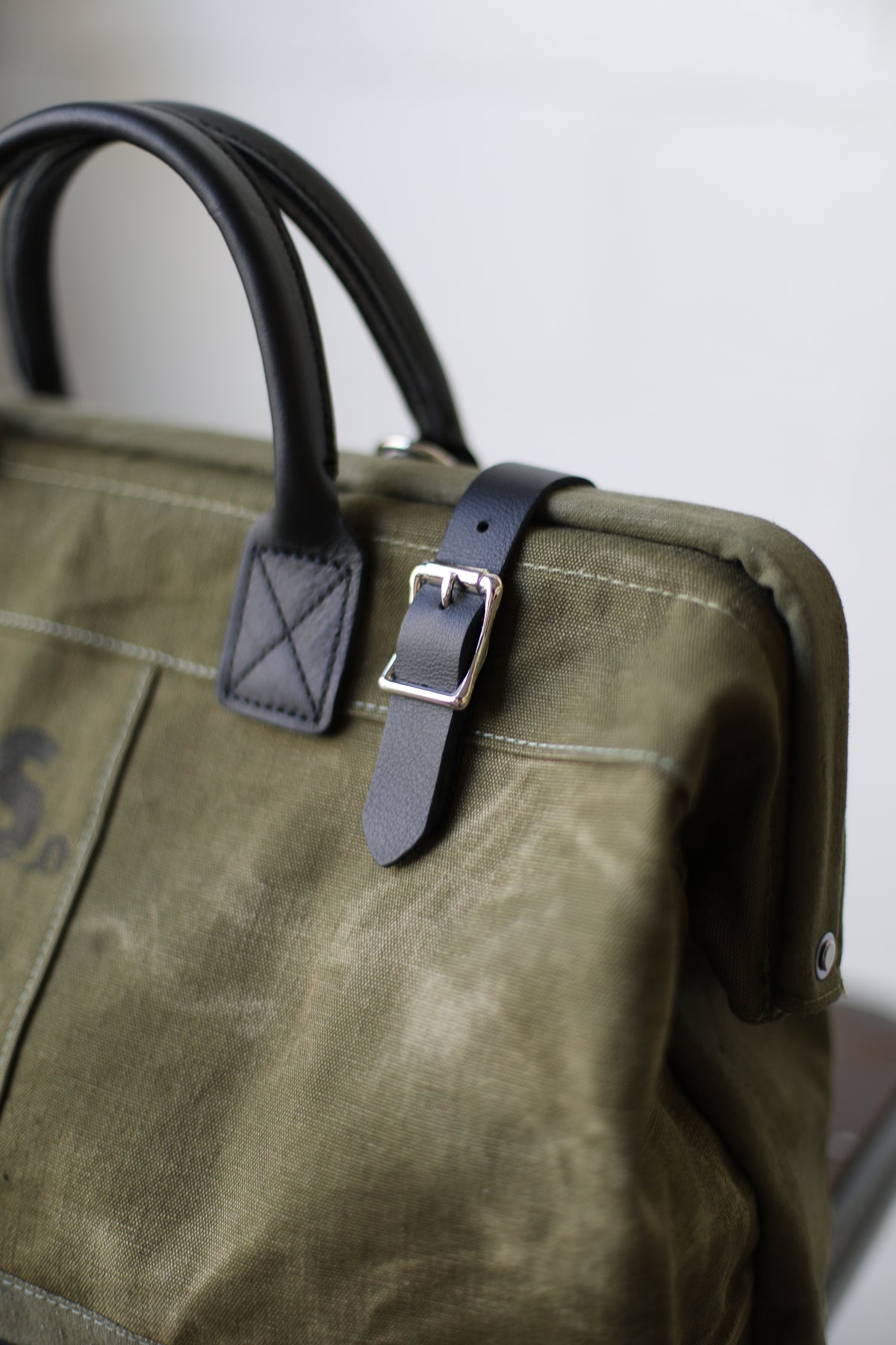 WWII era Salvaged Canvas Carryall