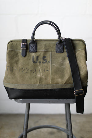 WWII era Salvaged Canvas Carryall