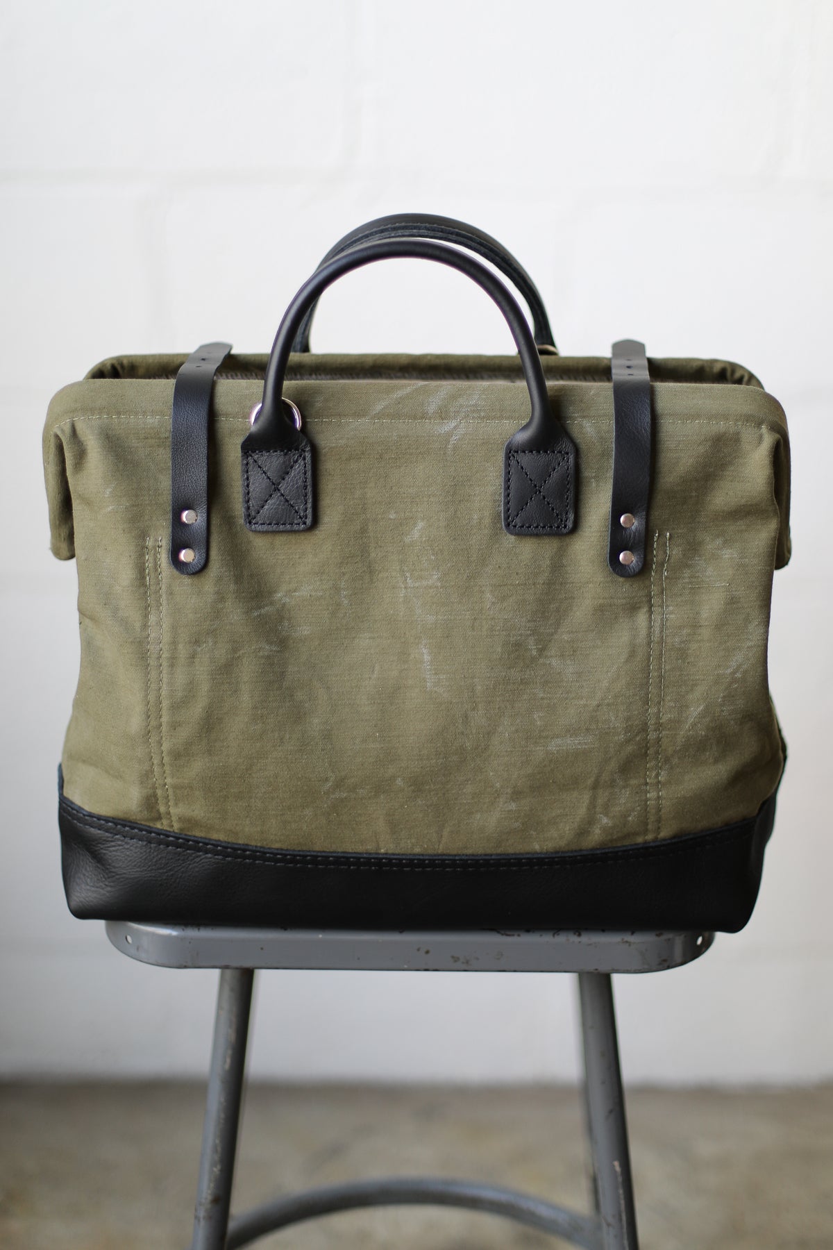 WWII era Salvaged Canvas Carryall