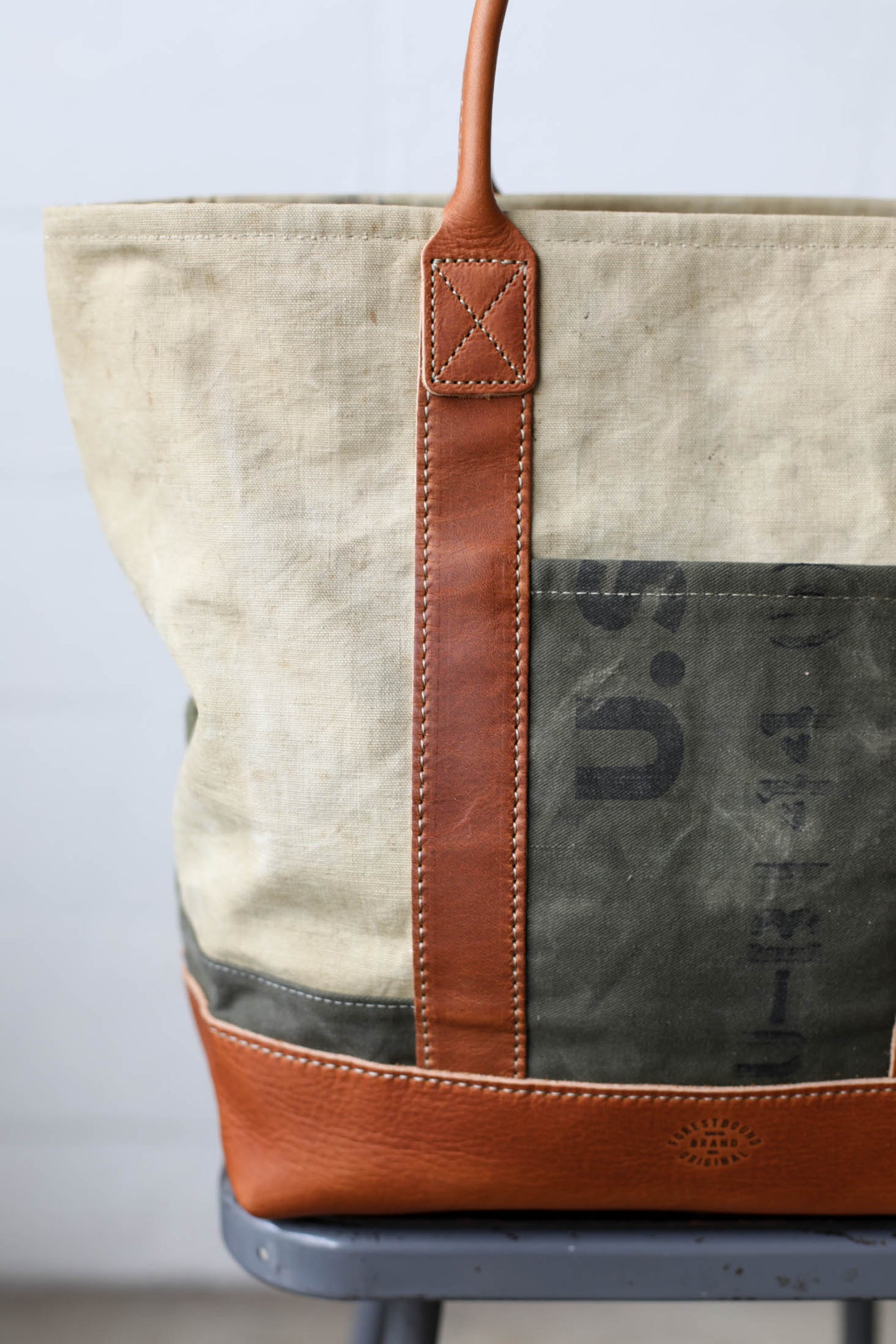 WWII era Salvaged Canvas Tote Bag