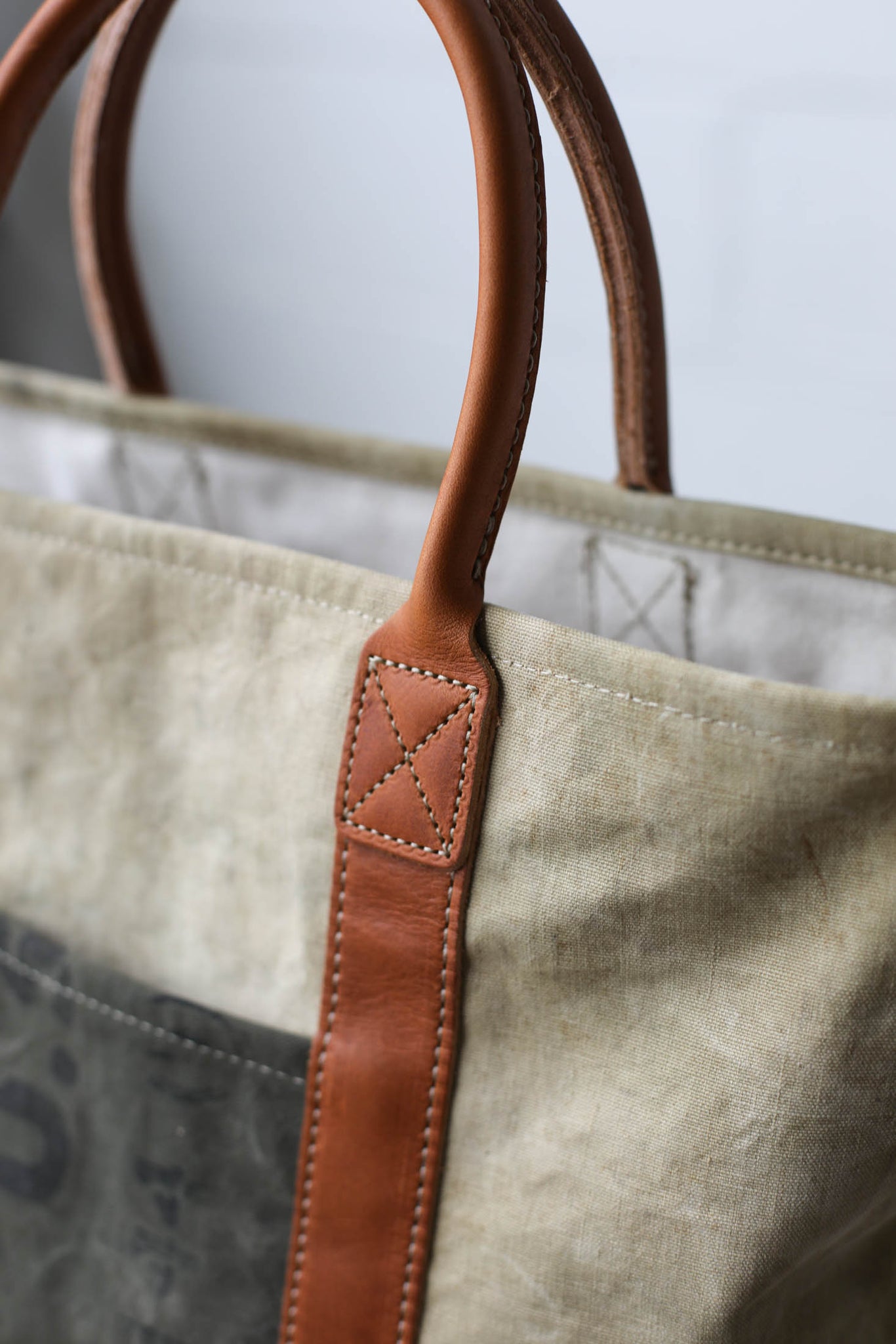 WWII era Salvaged Canvas Tote Bag