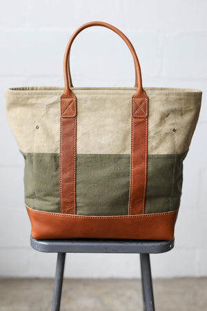 WWII era Salvaged Canvas Tote Bag