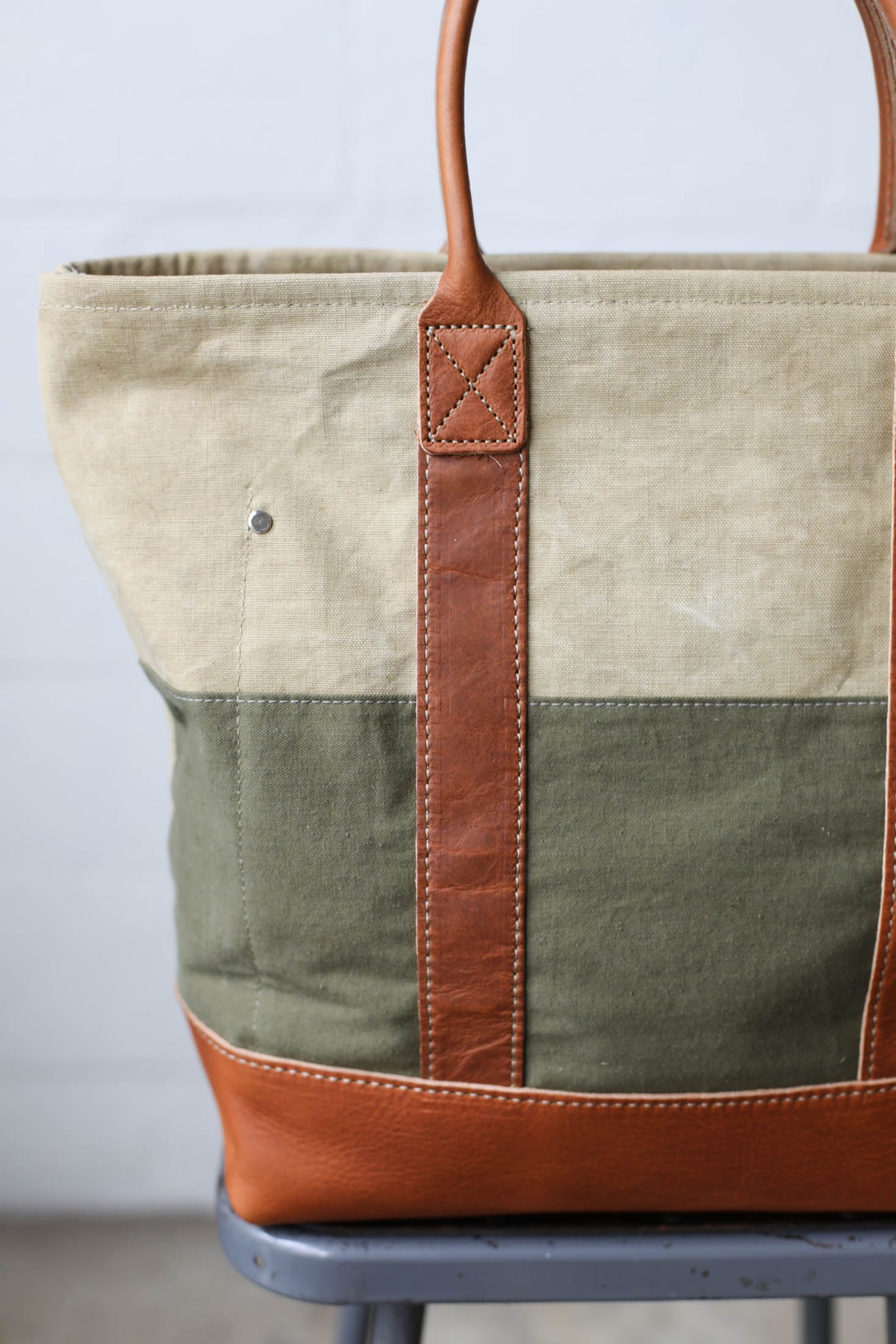 WWII era Salvaged Canvas Tote Bag