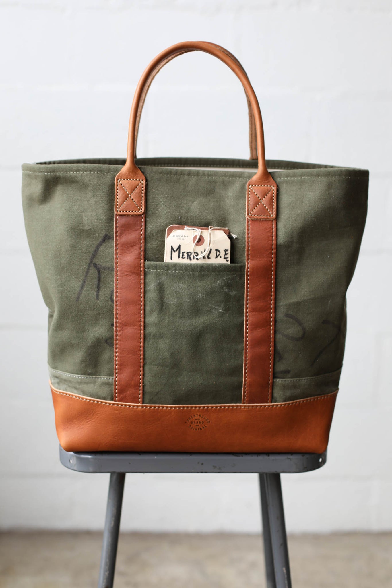 WWII era Salvaged Canvas Tote Bag