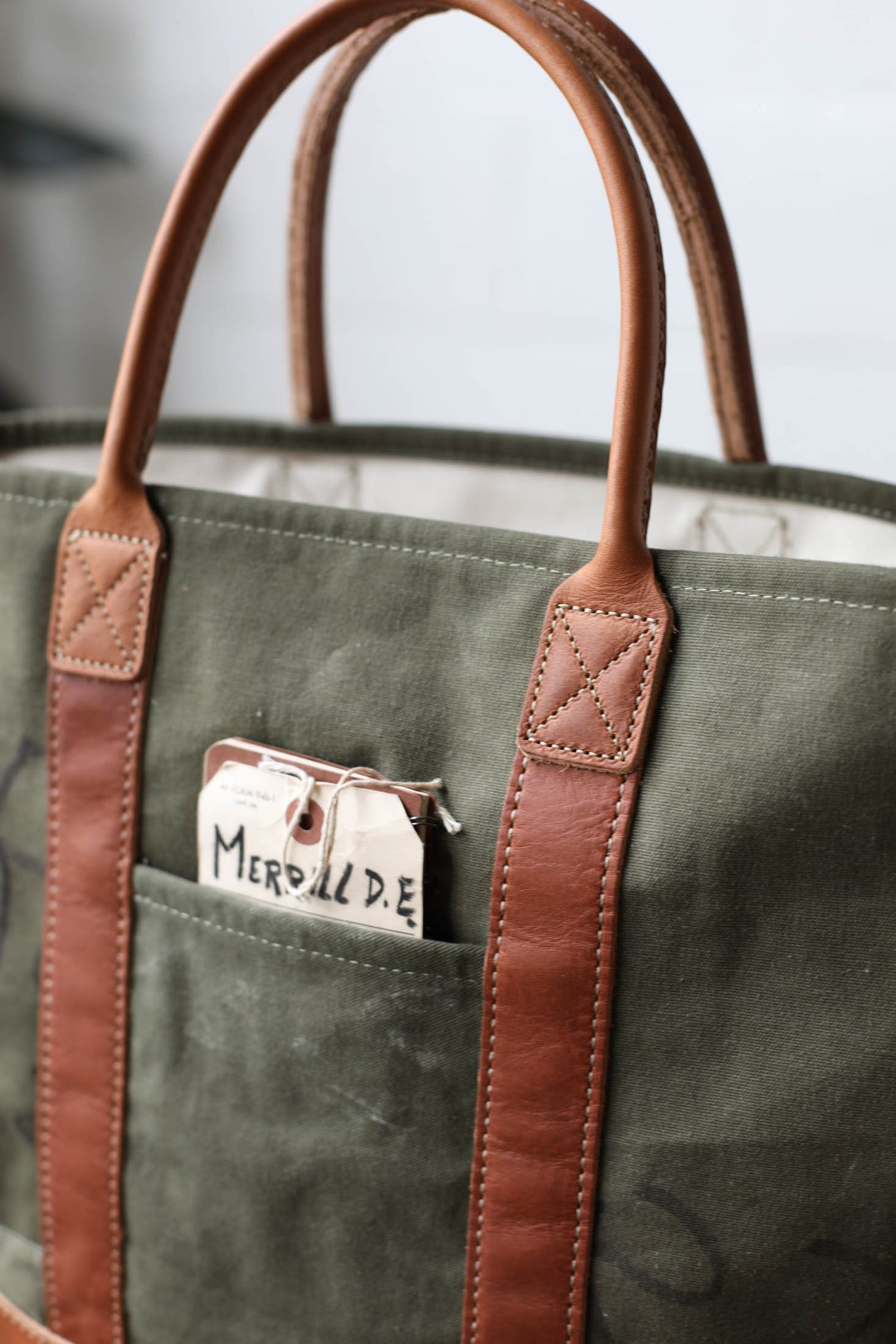 WWII era Salvaged Canvas Tote Bag