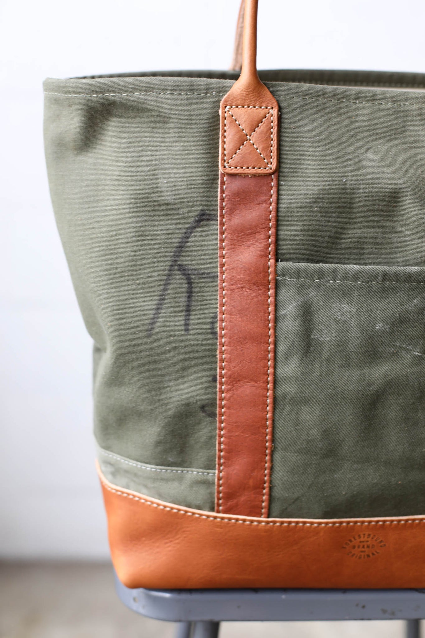 WWII era Salvaged Canvas Tote Bag