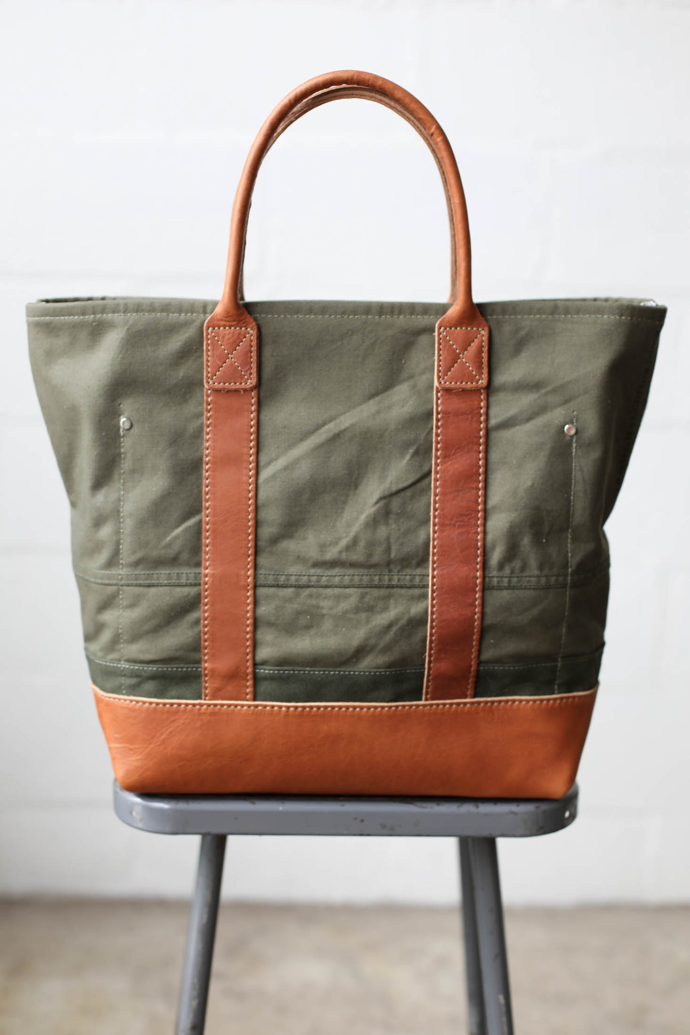 WWII era Salvaged Canvas Tote Bag