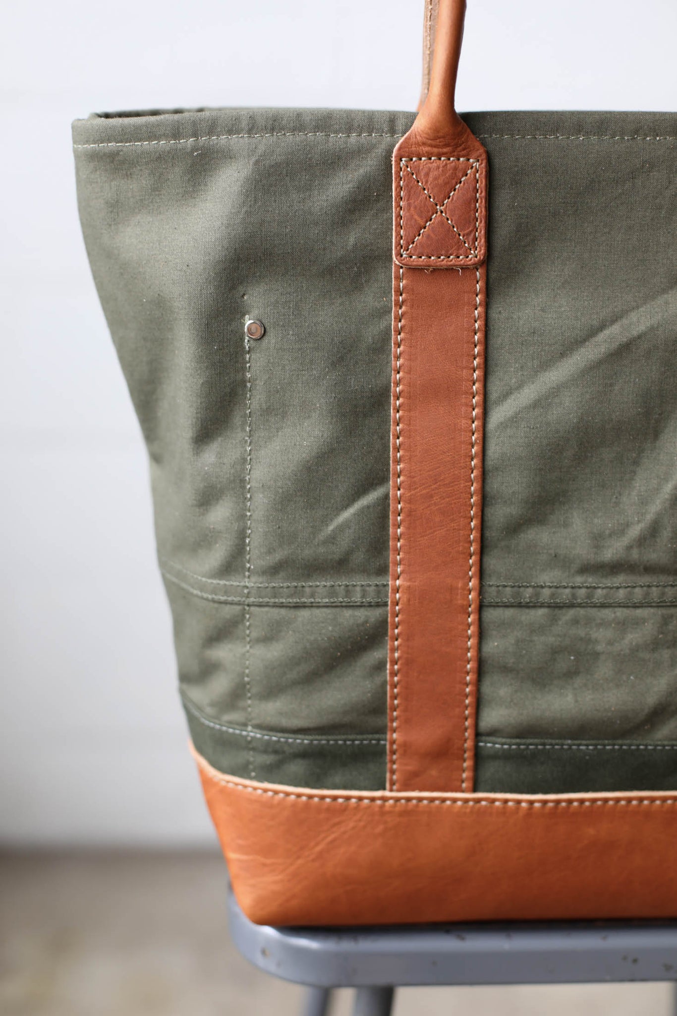 WWII era Salvaged Canvas Tote Bag