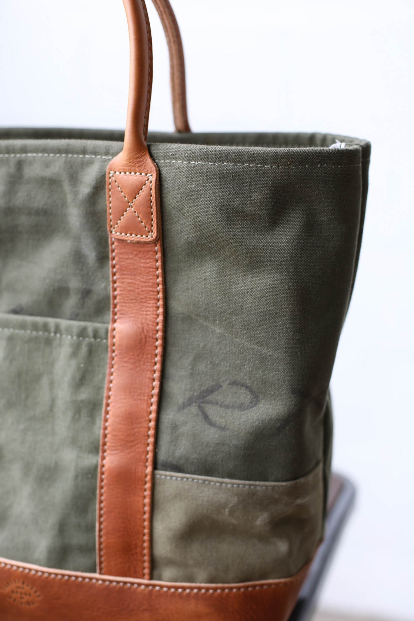 WWII era Salvaged Canvas Tote Bag