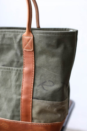 WWII era Salvaged Canvas Tote Bag