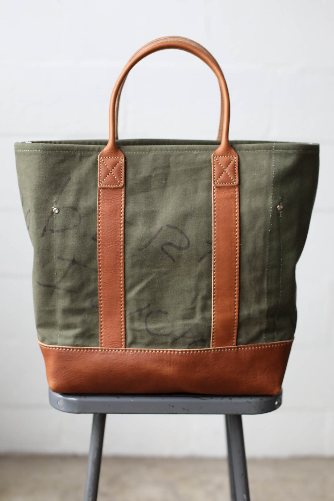 WWII era Salvaged Canvas Tote Bag
