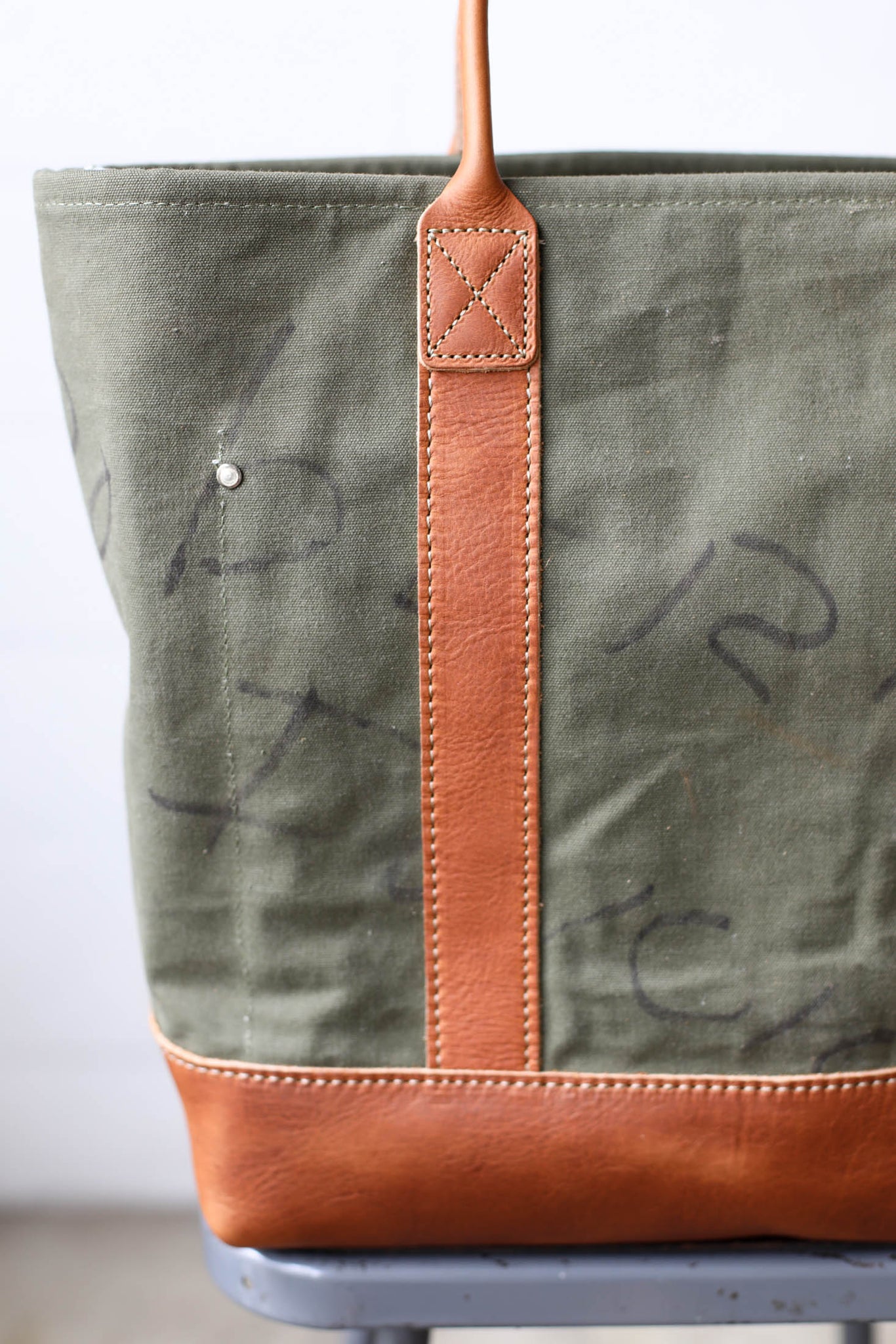 WWII era Salvaged Canvas Tote Bag