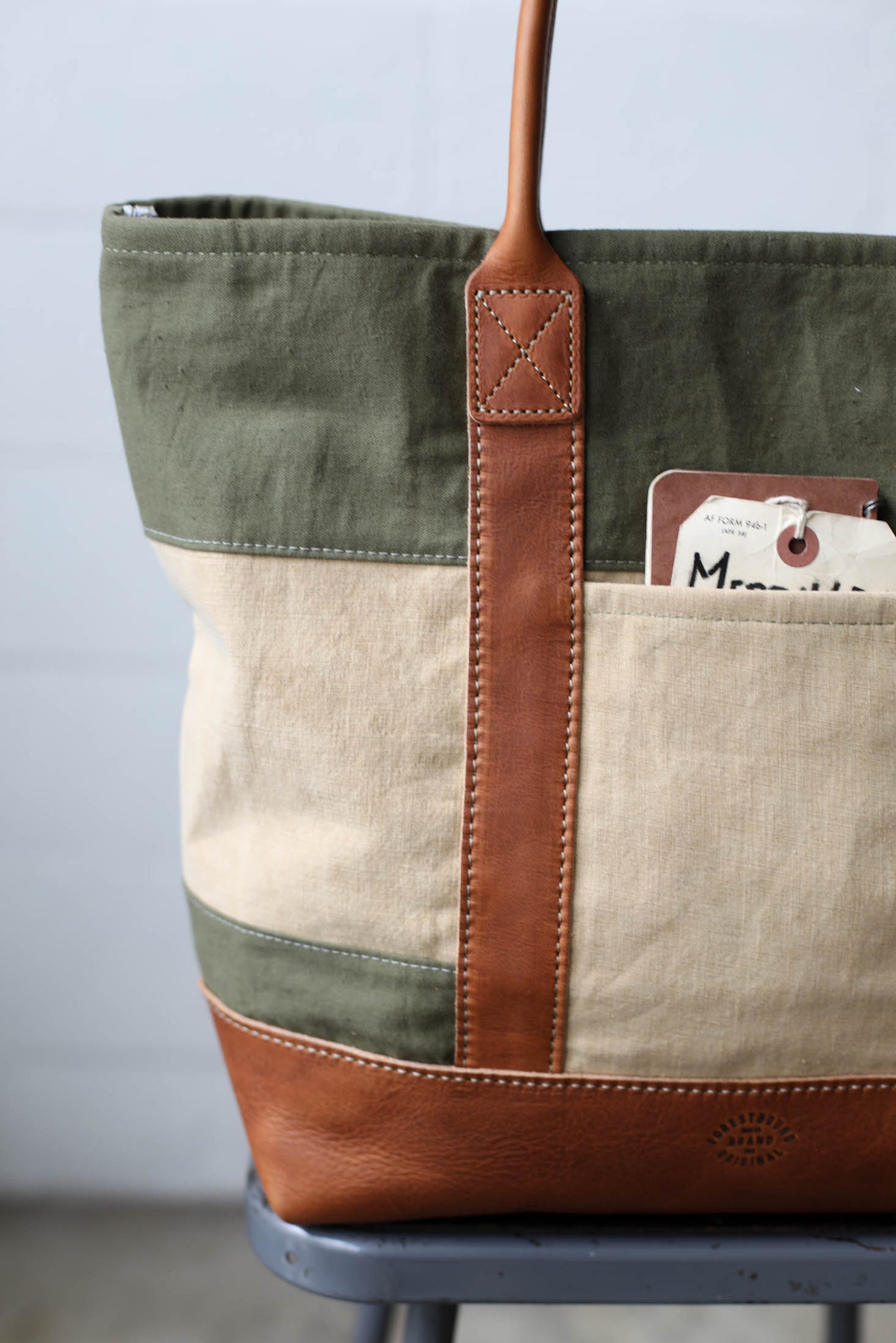 WWII era Salvaged Canvas Tote Bag