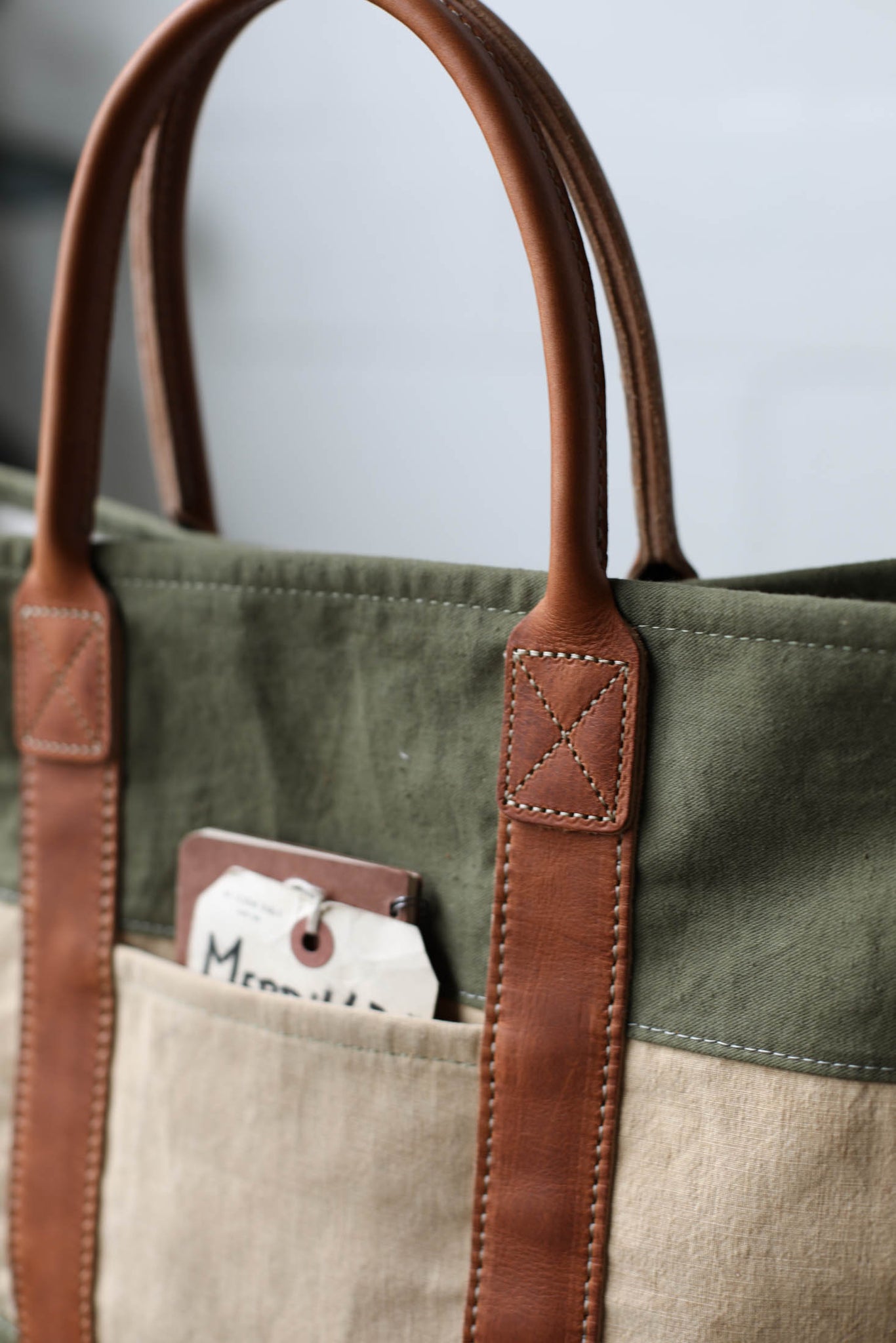 WWII era Salvaged Canvas Tote Bag